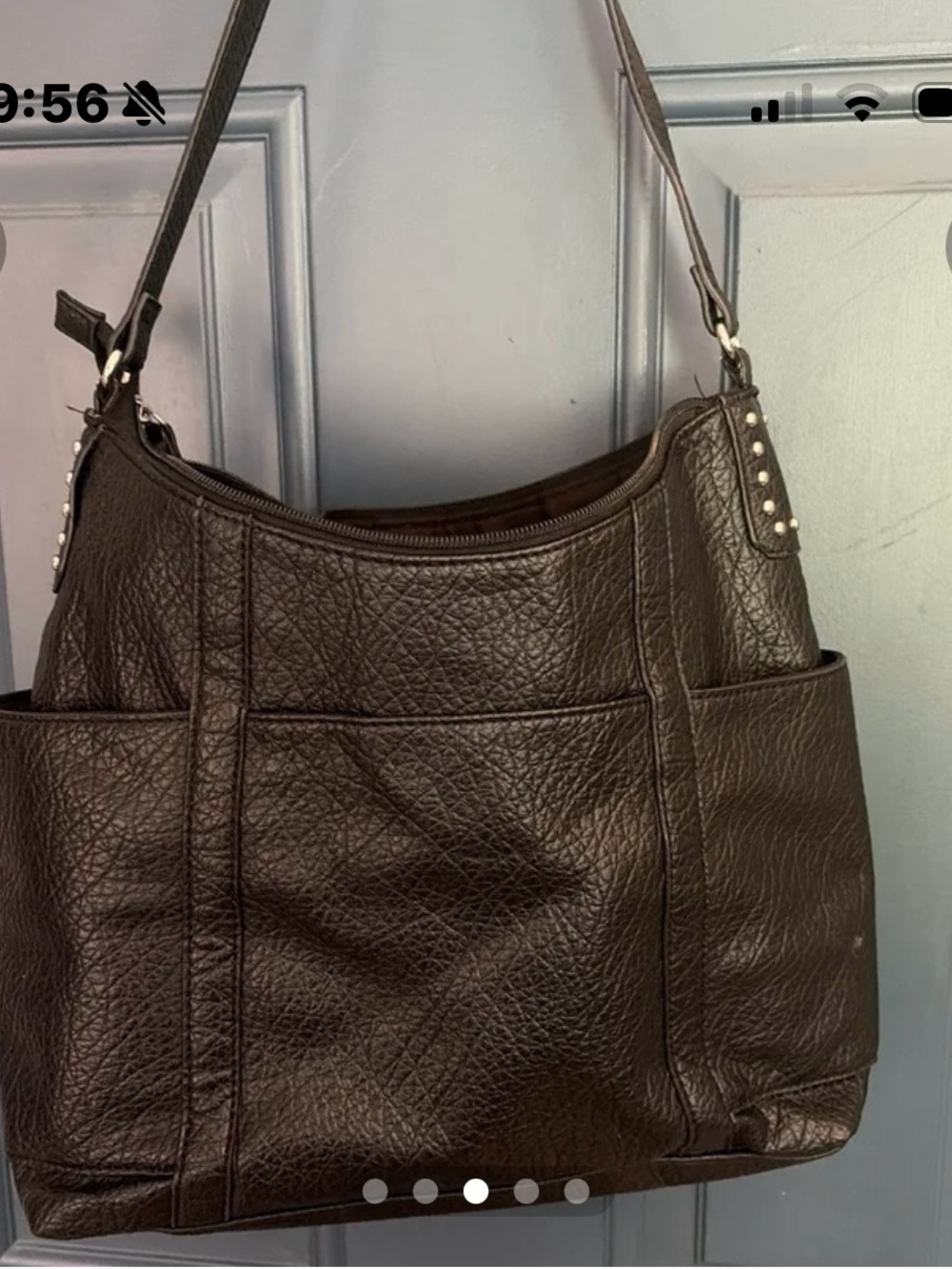 Classic black Leather Shoulder Bag - Women